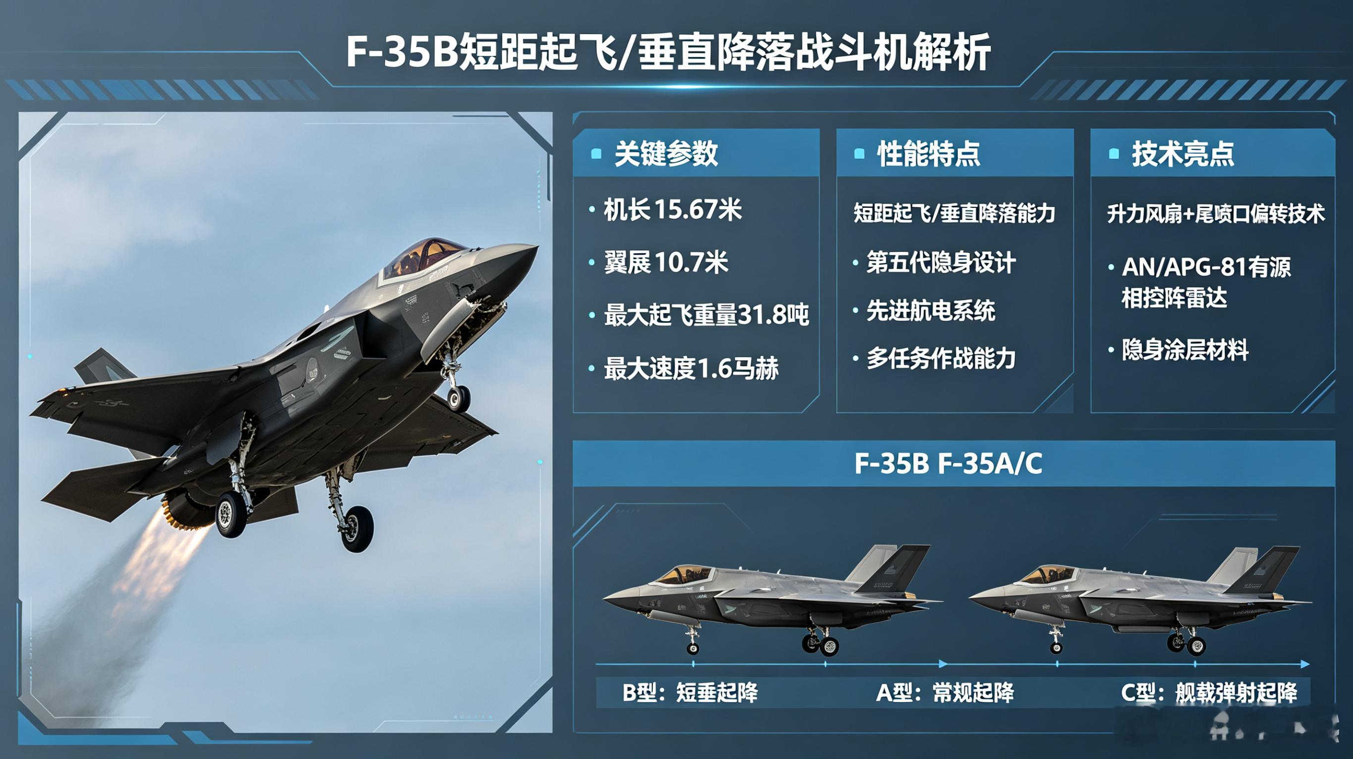 每天认识一件兵器——F-35B“闪电II”短距起飞/垂直降落隐身战斗机今天聊聊F