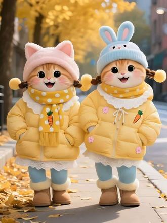 我的幽默灵感片场AI创造营猫咪闺蜜装,秋冬穿搭 ​​​
