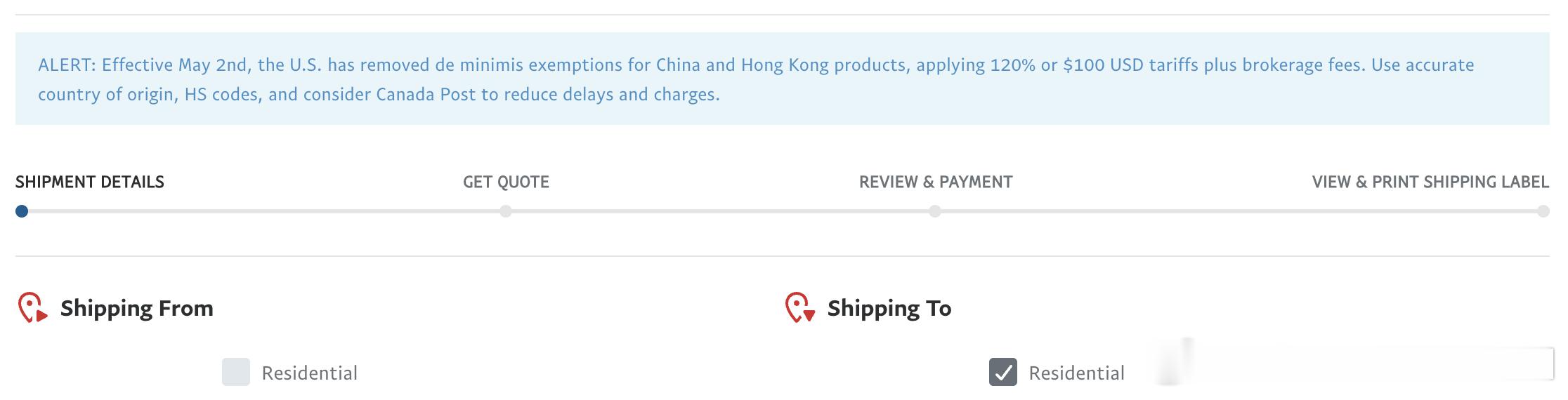 在平时常用的物流询单平台上，切身感受到了关税的影响，不过话说回来，让在加拿大或者