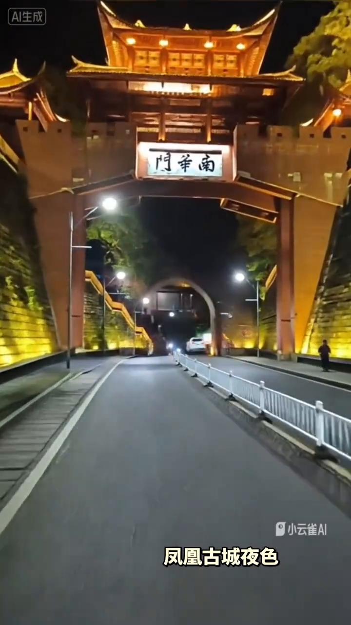 凤凰古城夜色。