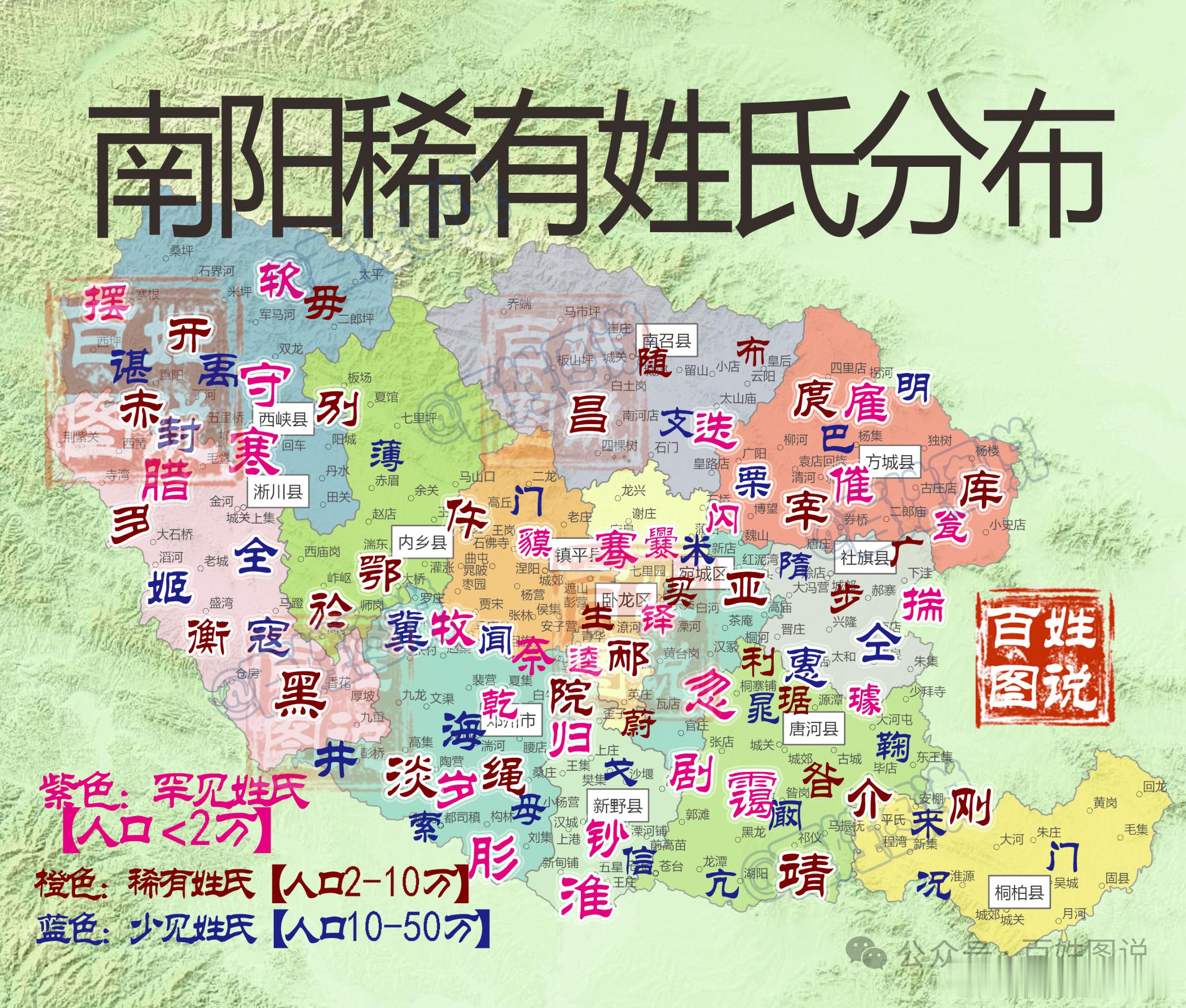 【河南南阳稀有姓氏分布及介绍，你见过哪些】南阳稀有少见姓氏丰富，其中以惠姓人口最