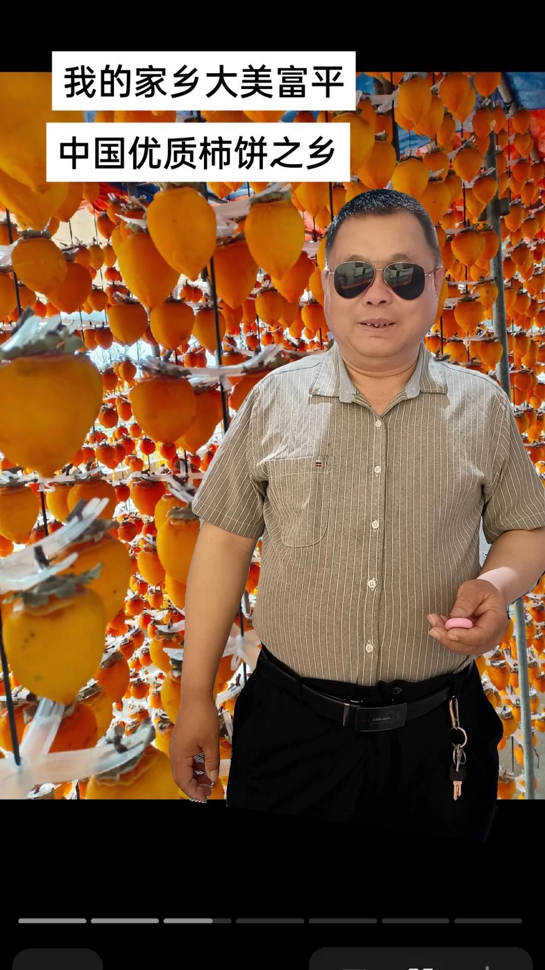 我的家乡大美富平，中国优质柿饼基地。