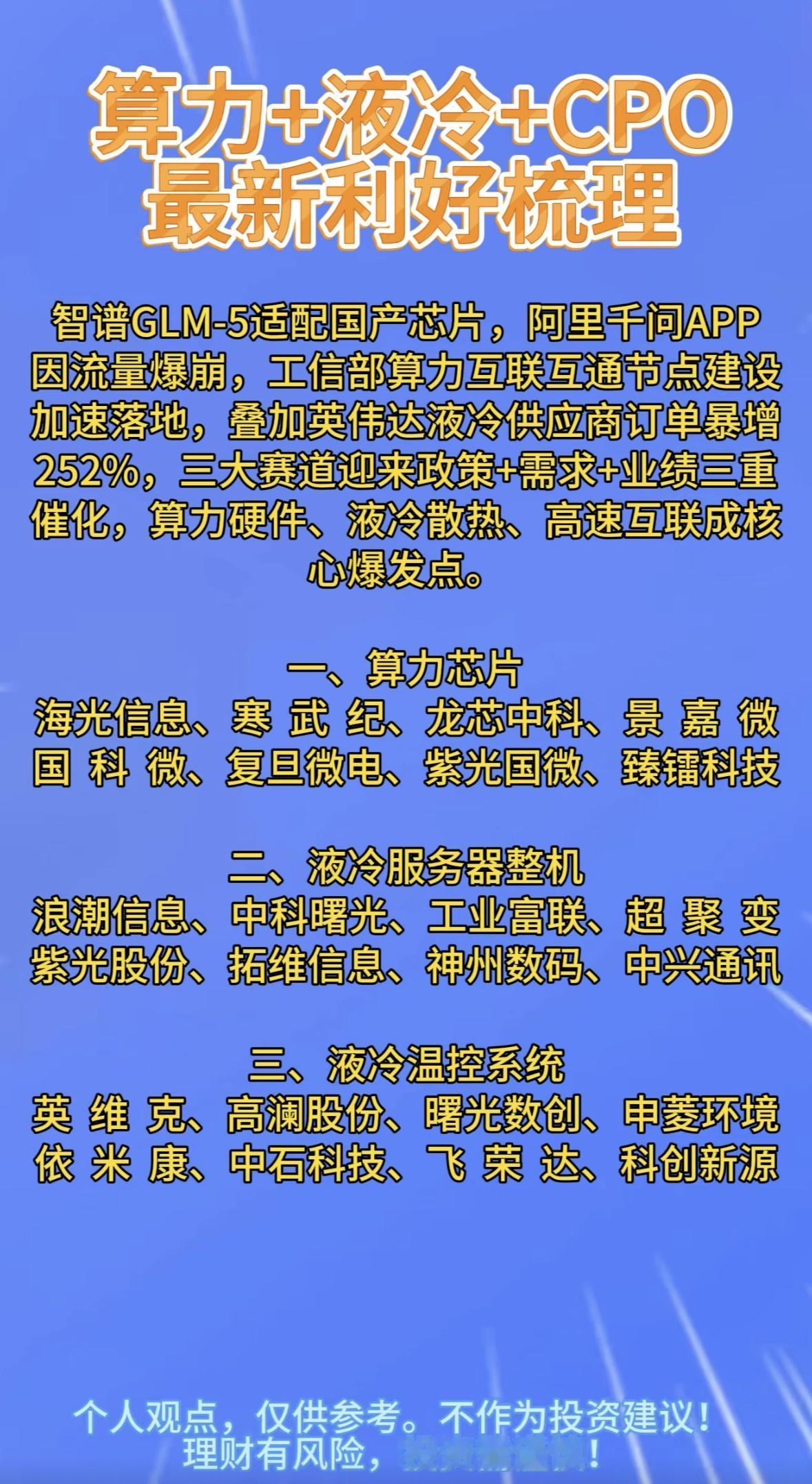 科技行业最近利好不断，算力、液冷、CPO齐发力。先说CPO和液冷，形象点说，就像