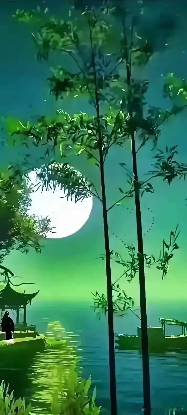 “月上柳梢头，人约黄昏后”，这句诗出自北宋欧阳修的《生查子·元夕》。
它描绘出一