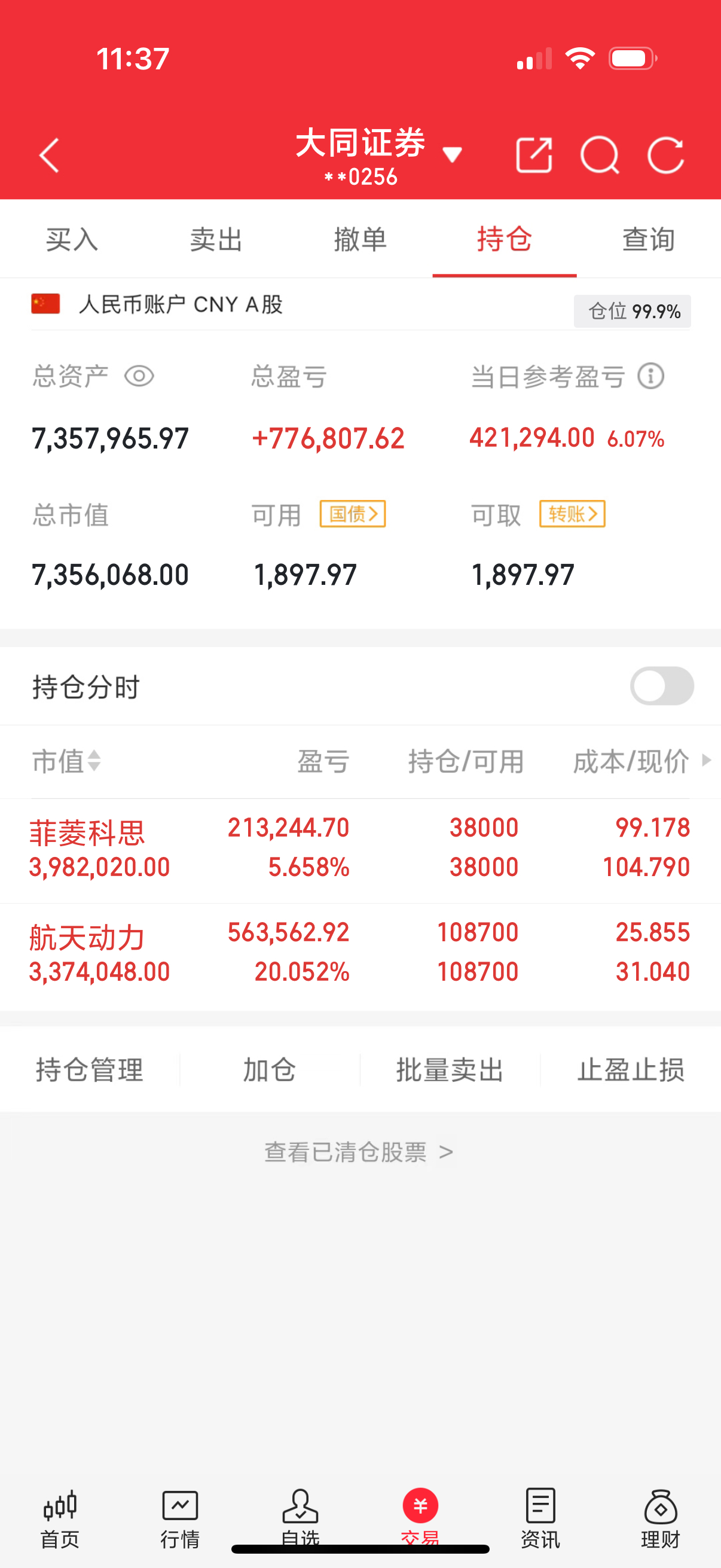 航天动力又涨停啦动起来，大家动起来菲菱科思也准备冲啦，我还没有卖呢，行情来了不乱