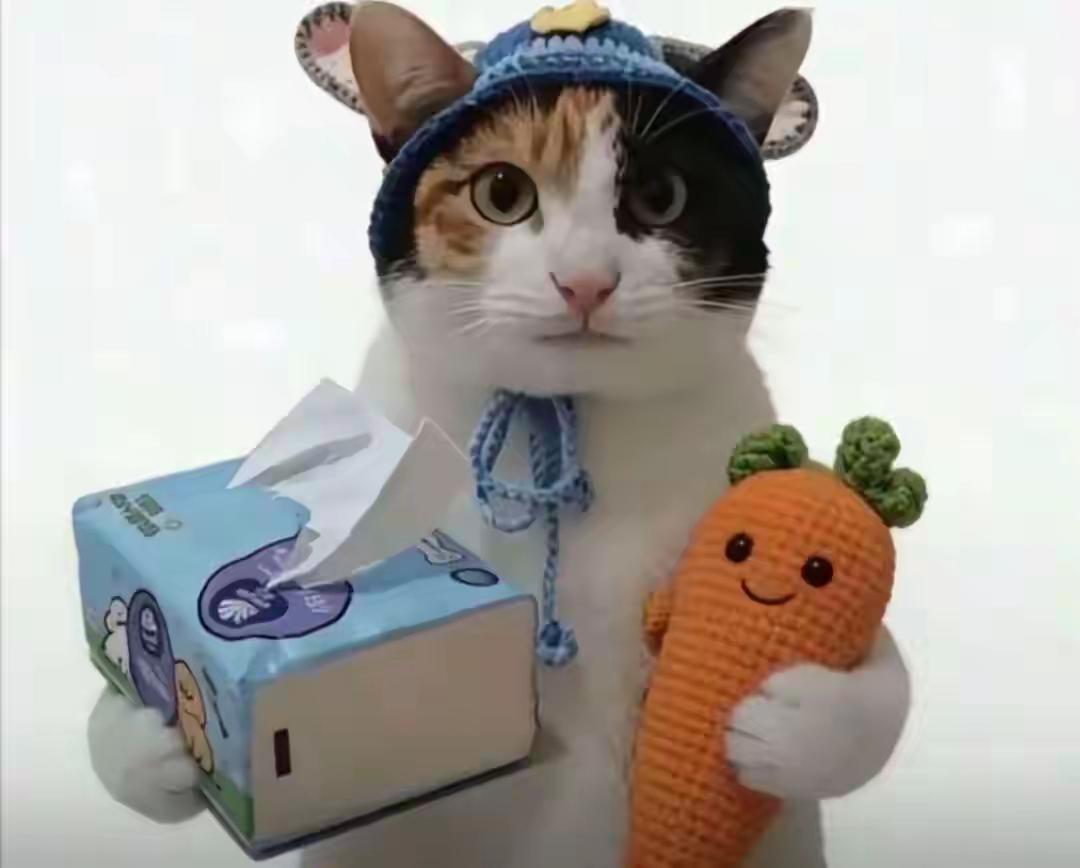 _blank
图片疑似AI生成，请注意甄别
一只学不会分辨萝卜和纸巾的猫，为什么