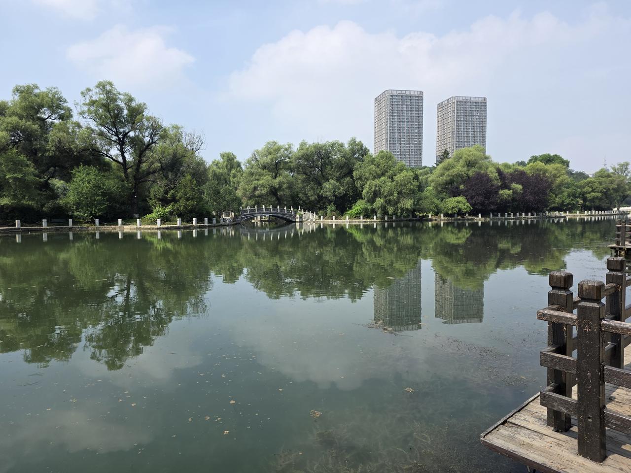 抚顺市劳动公园的水位今日已恢复至暴雨前的水平。7月13日，暴雨倾盆而至，公园水位