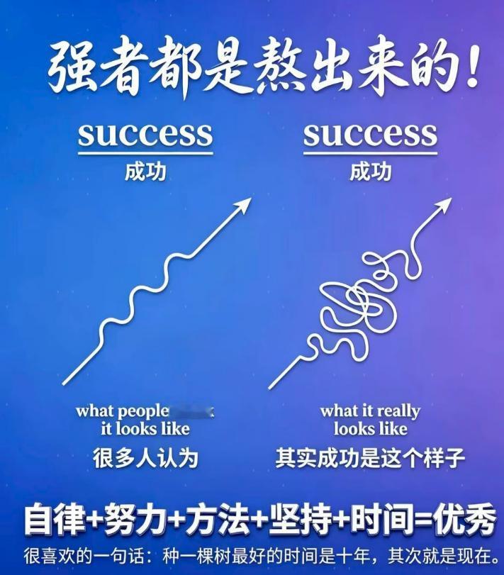 真正的强者，不是天生幸运，而是“熬”出来的。
别人只看到你光鲜的结果，却看不到你