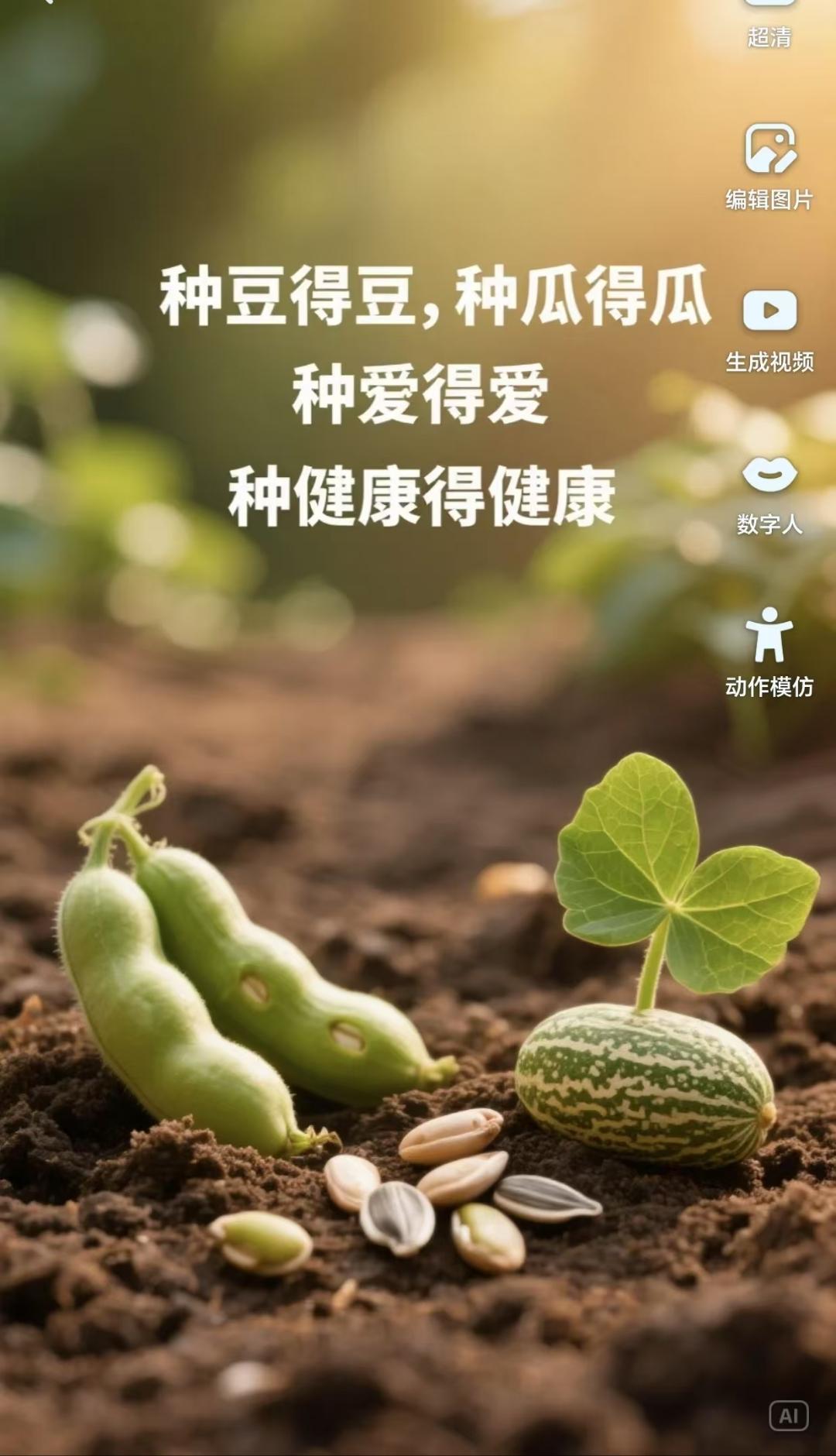 种瓜得瓜，种豆得豆。种表扬得表扬，种批评得批评。种恨得恨，种爱得爱。报忧得忧，报