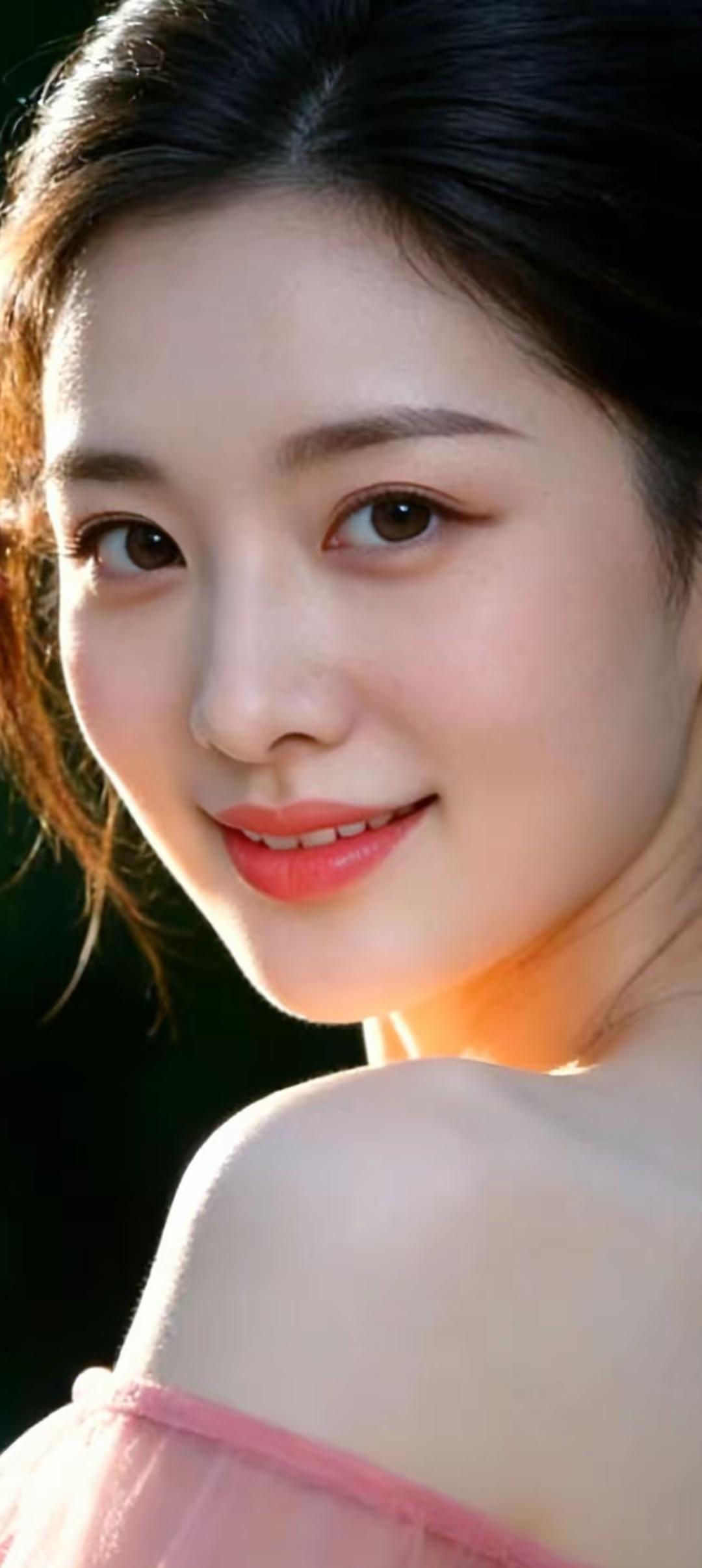 阳光下的甜美笑容，温柔如春风拂面。