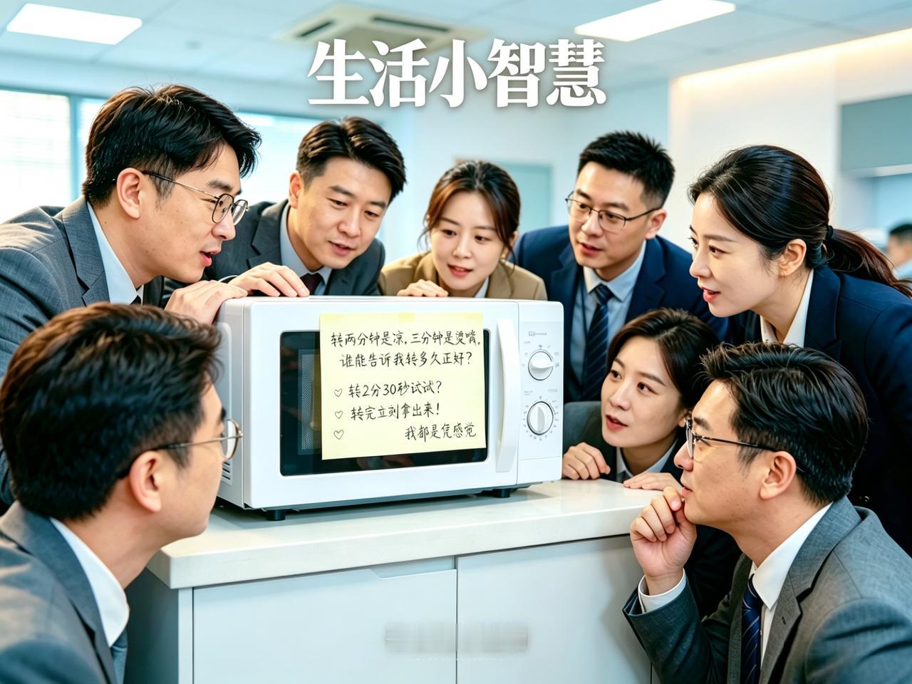 公司出了个新鲜事——茶水间的微波炉，被人贴了张字条。

我端着咖啡凑过去一看：“
