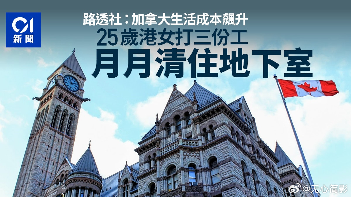 路透社：加拿大生活成本飆升，香港人打三份工每月清袋住地下室。路透社12月9日称，