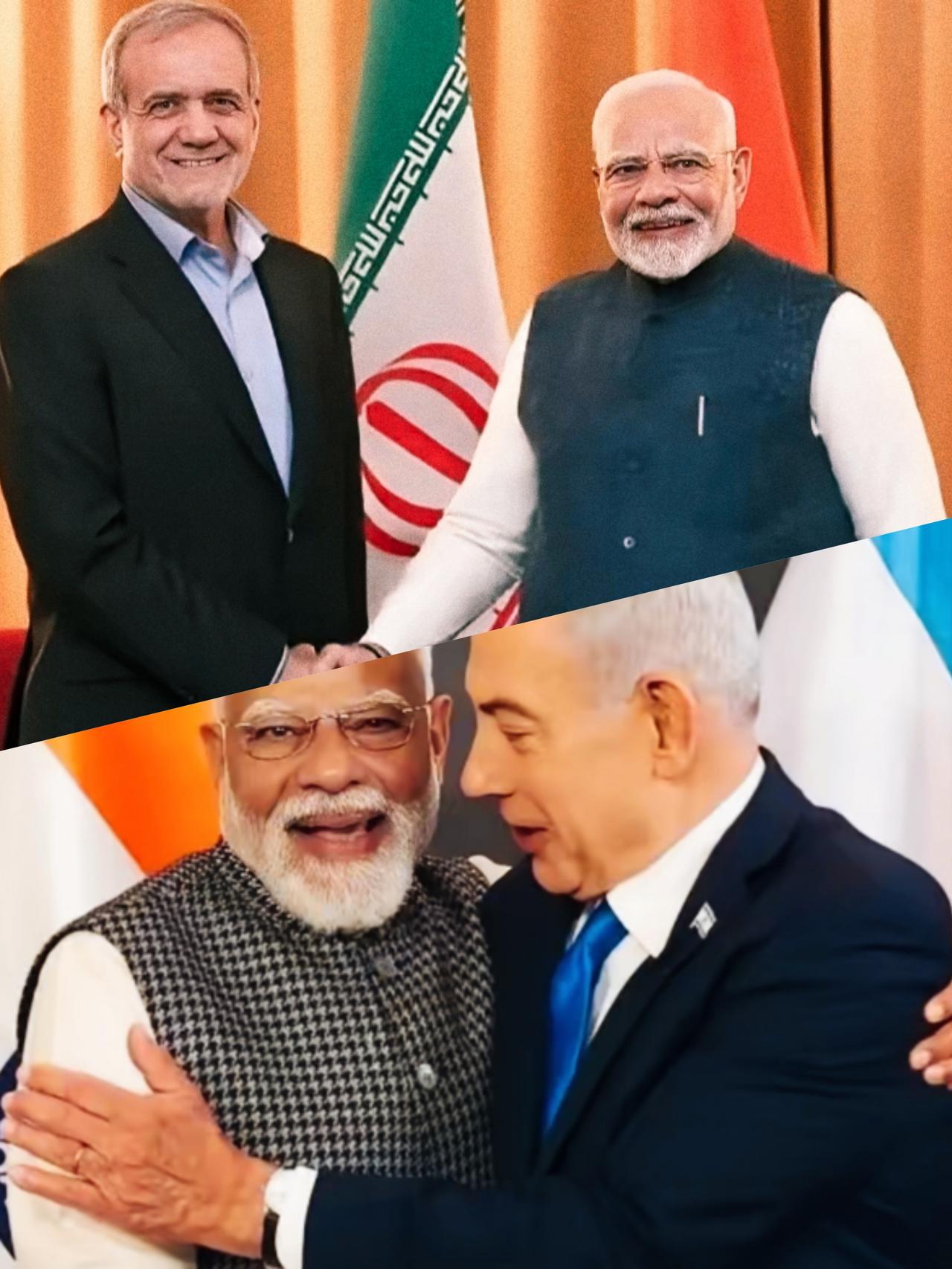 莫迪和谁在一起时，笑容是发自内心的呢？
是内塔尼亚胡呢？还是佩泽希齐扬呢？
莫迪