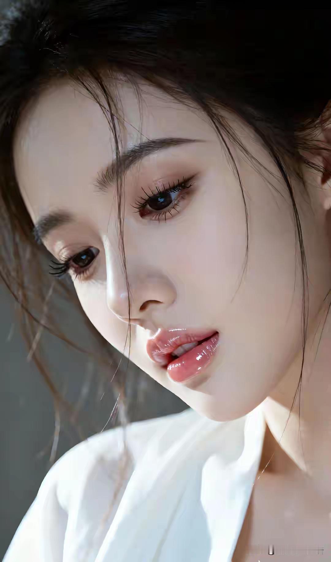 温柔甜美的少女，梦幻般的眼神，让人沉醉其中。