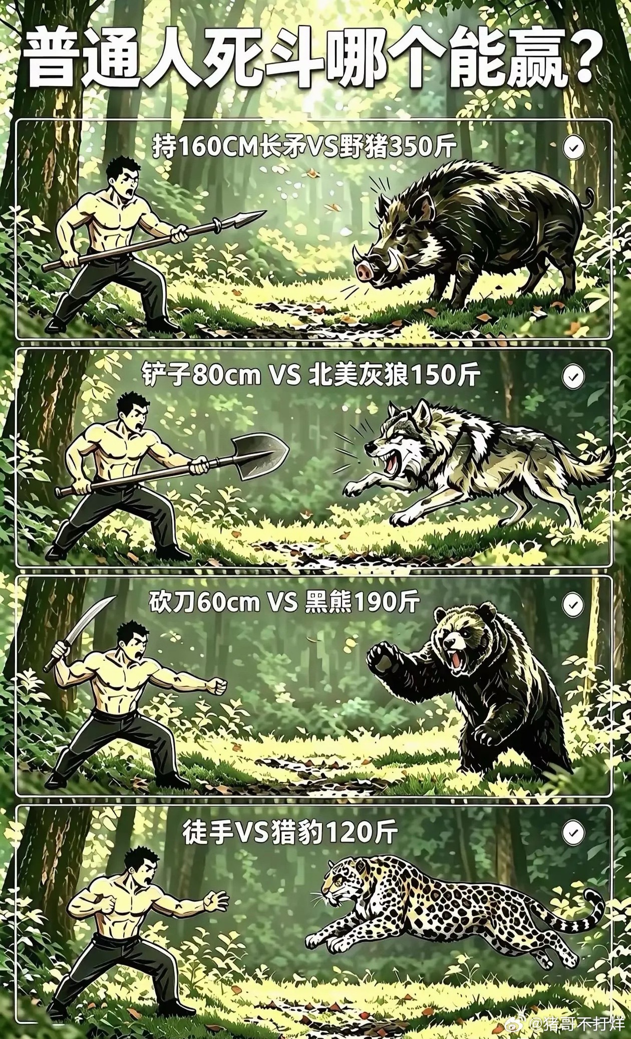 人类之所以被称为恐怖直立猿，靠的是智慧，是在与自然和野兽的搏斗中能够充分利用天时