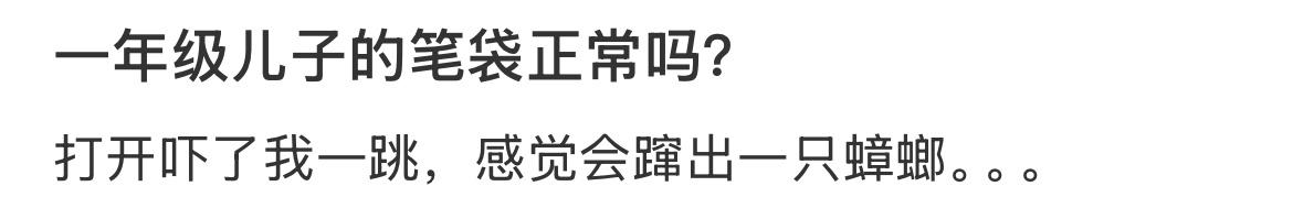 一年级儿子的笔袋正常吗？