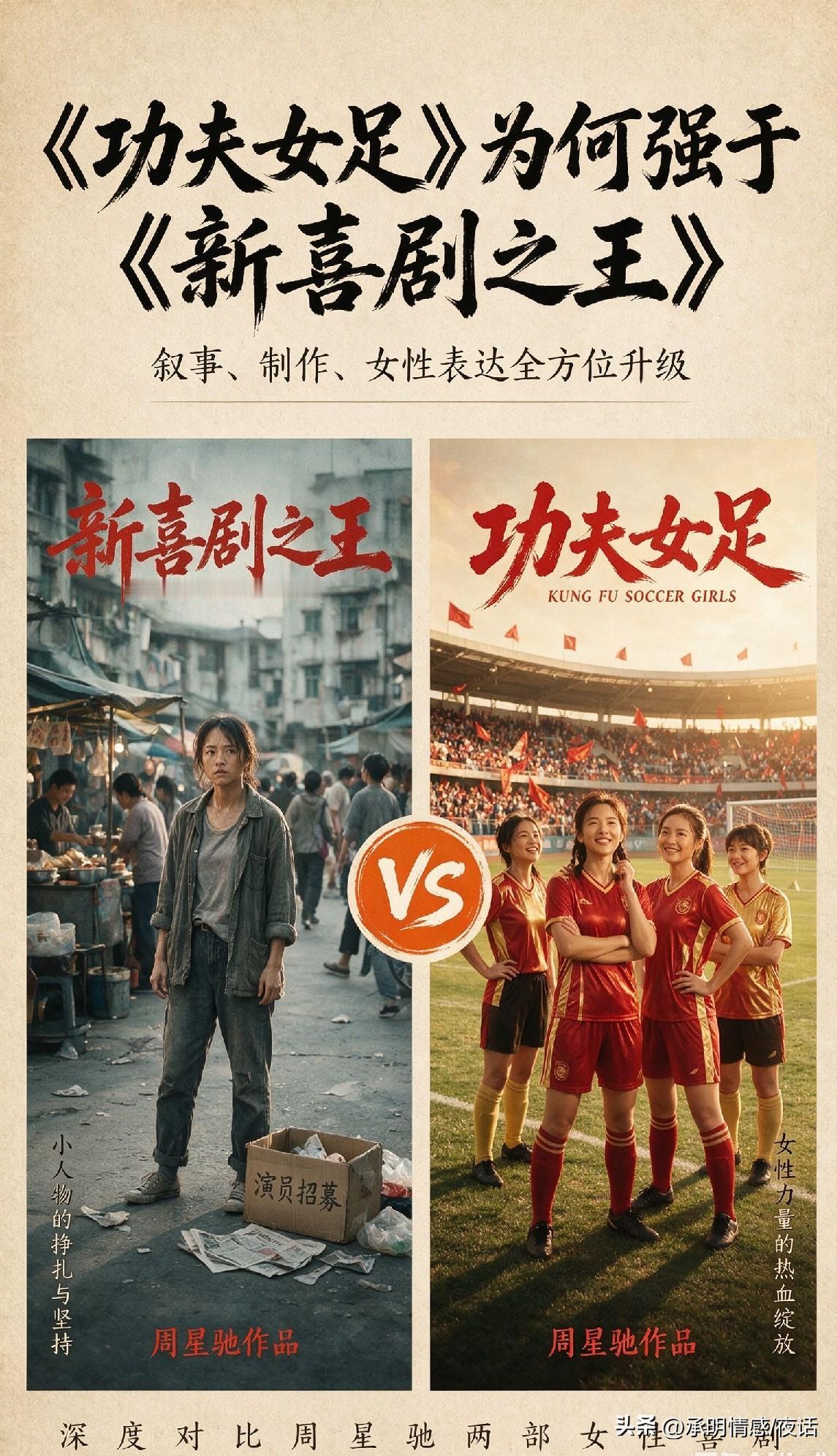 告别卖惨式鸡汤！对比《新喜剧之王》，看懂《功夫女足》三大核心优势

同为周星驰执