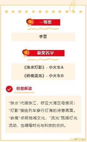 【南沙灯会小火车名叫珠水灯影和岭南流光】早前对外征集的南沙灯会小火车征名活动获奖