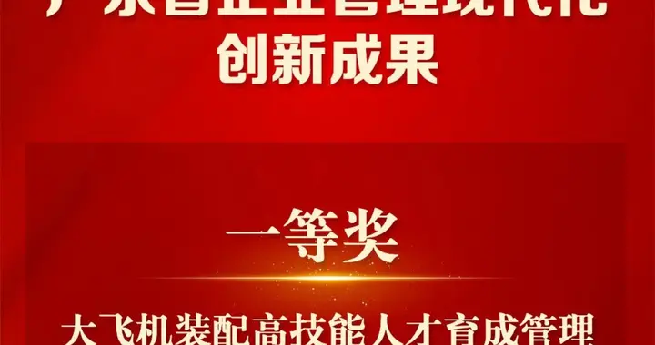 一二三等奖包圆了！通飞华南喜获3项广东省管理创新成果大奖