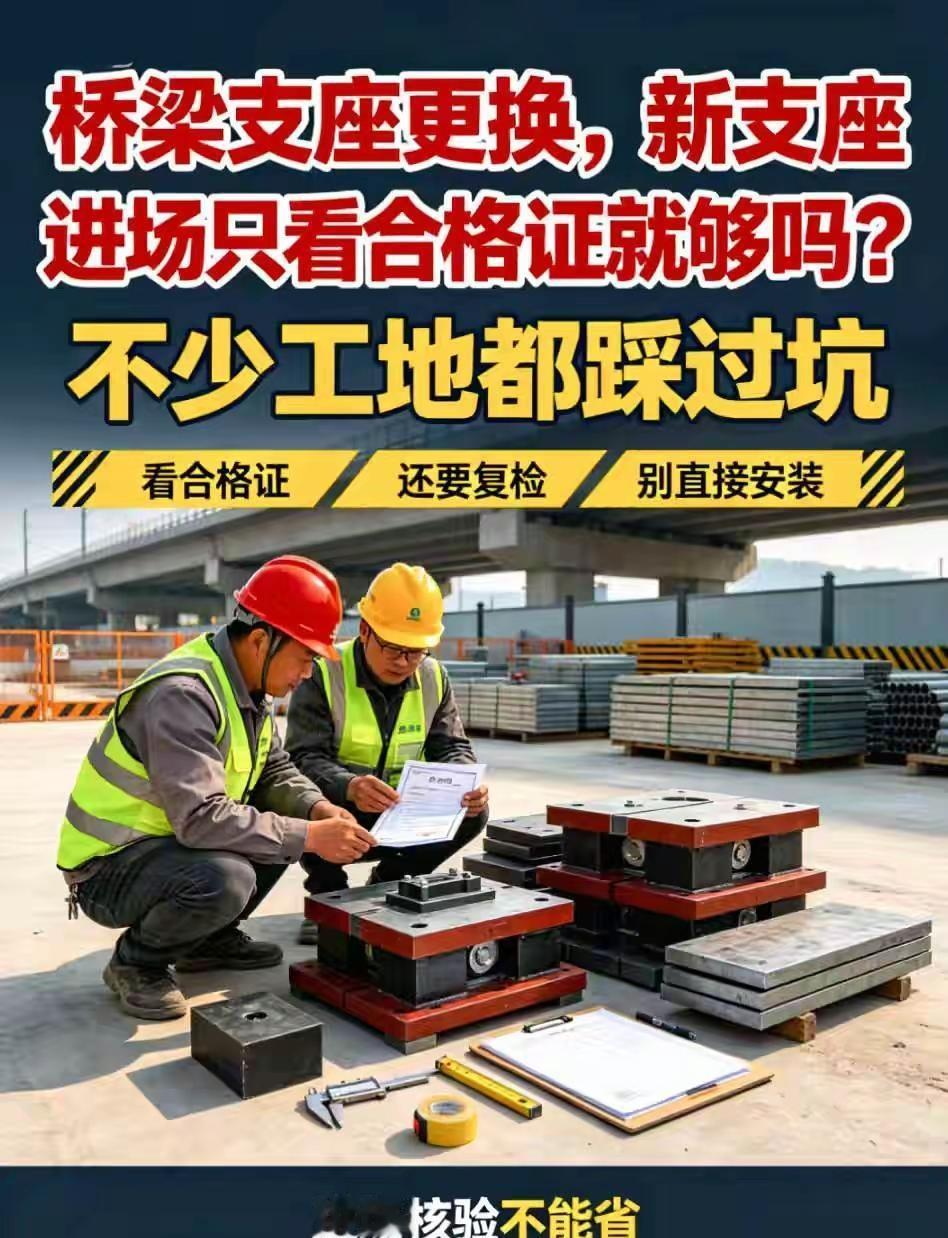 桥梁支座更换，新支座进场只看合格证就够吗？不少工地都踩过坑桥梁支座更换，新支座进