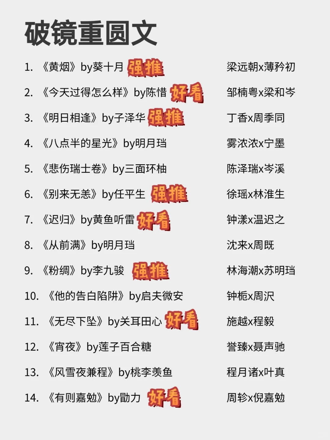 28本破镜重圆文合集！久别重逢，酸涩拉扯