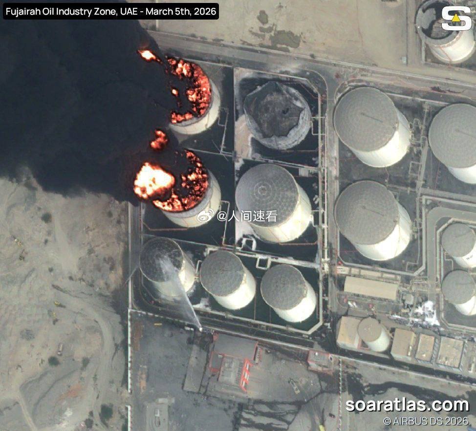 卫星图像显示伊朗击中美军多个基地卫星图像显示，昨日伊朗发动袭击后，阿联酋富查伊拉