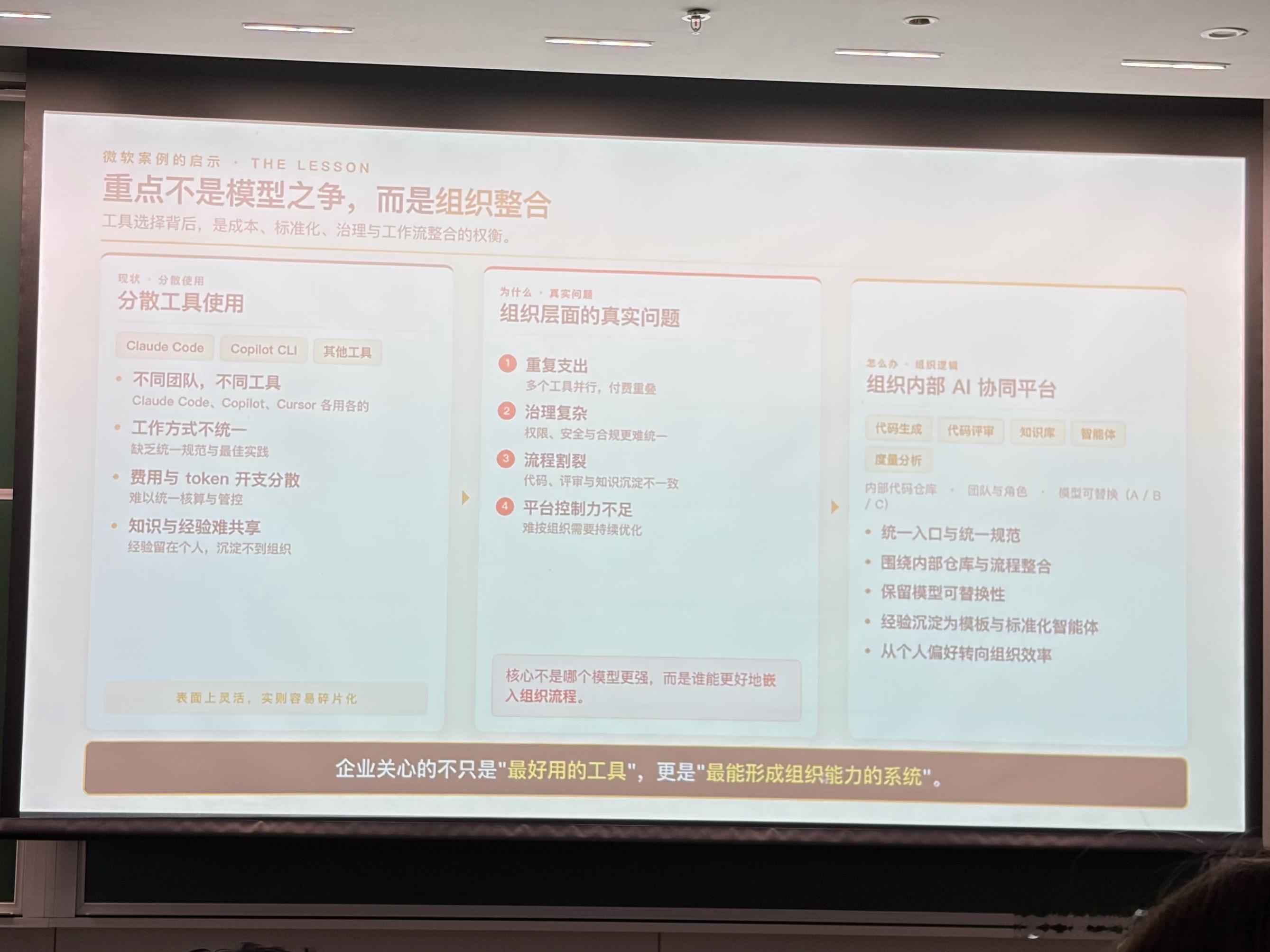 今天在清华上课，听李宁老师讲AI时代的组织变革，收获不小，下面是课堂核心观点总结