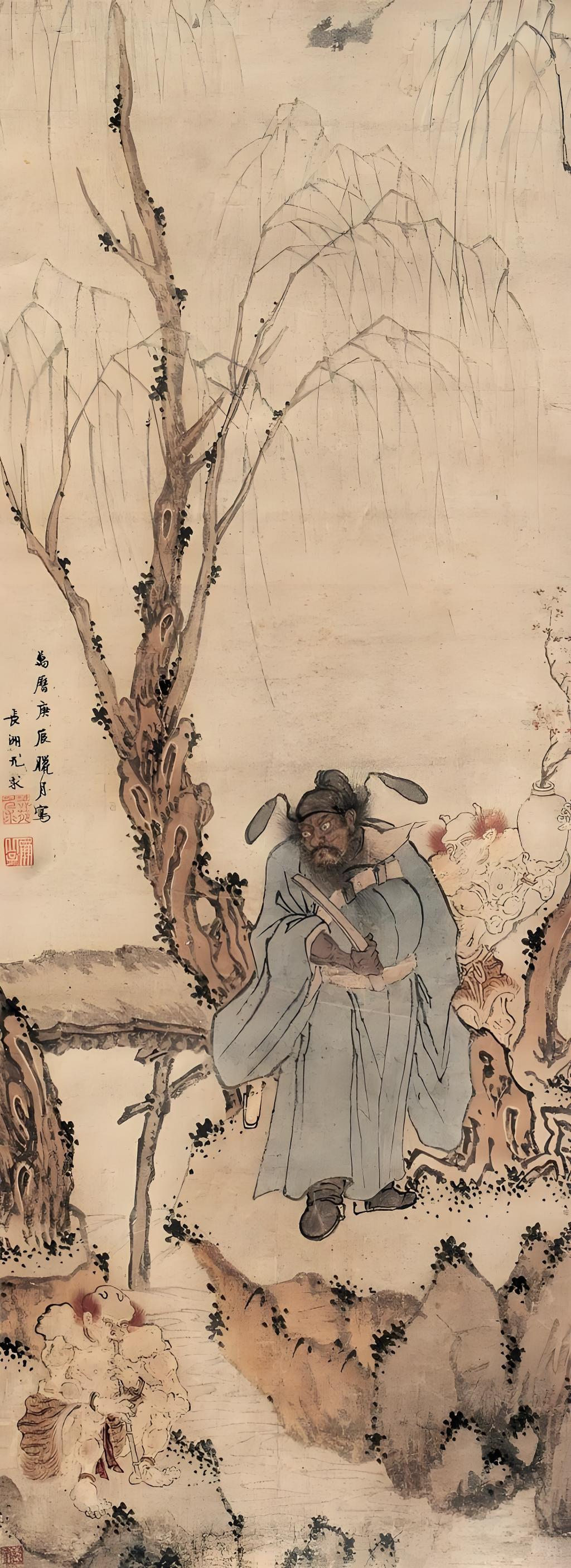上联：钟馗镇鬼家福瑞
下联：[玫瑰]

网络图片/诚谢侵删