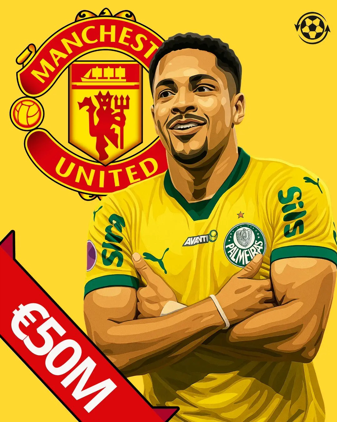 重磅： 曼联正密切关注维克托·罗克，可能为这位巴西前锋提出5000万欧元的报价。