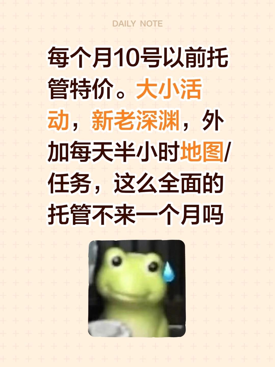 每个月10号以前托管特价