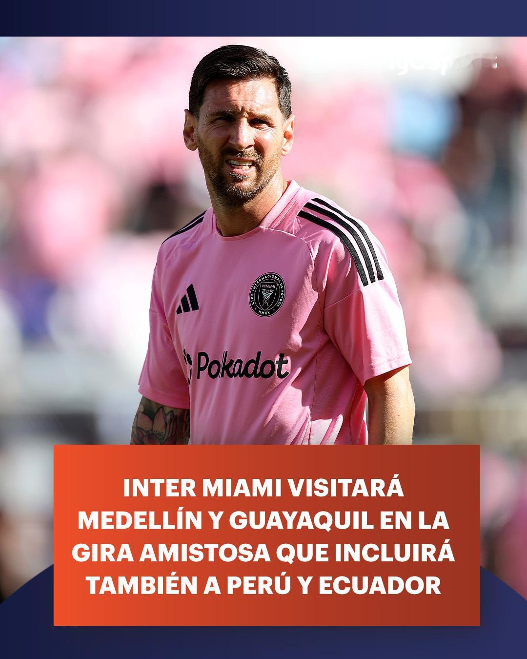 TyC体育：迈阿密国际将在南美开展巡回赛，梅西￼将领衔迈阿密国际￼的名单，参加于