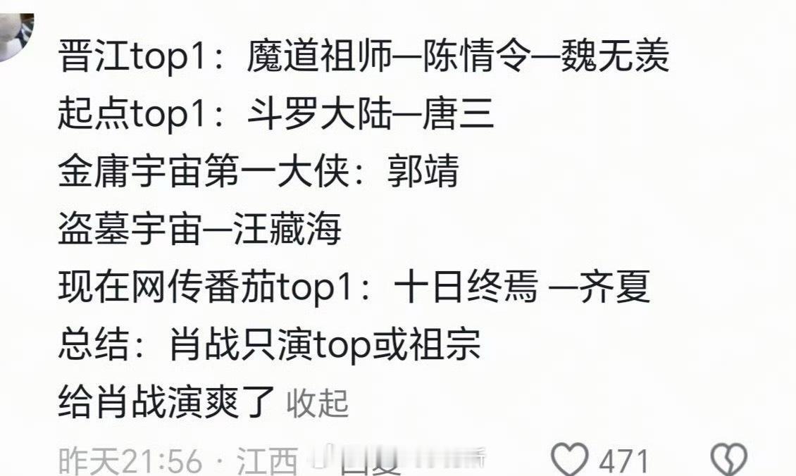 各大网文top给肖战演爽了🤗 每一部适配度都拉满 十日终焉想要肖战人之常情十日