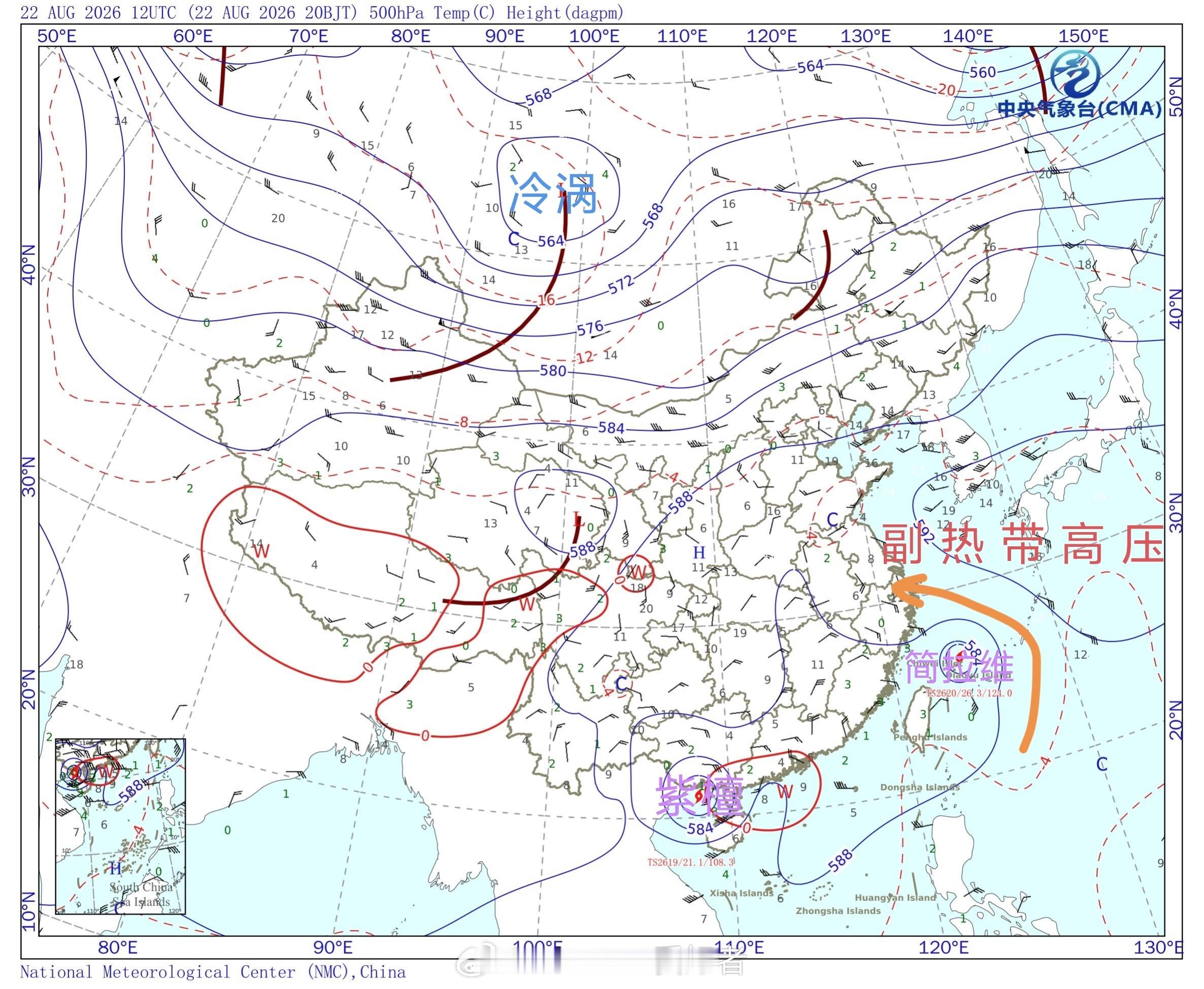气象科普台风简拉维【从大气物理学的角度来解读长三角地区的大风】从天气图可见，台风
