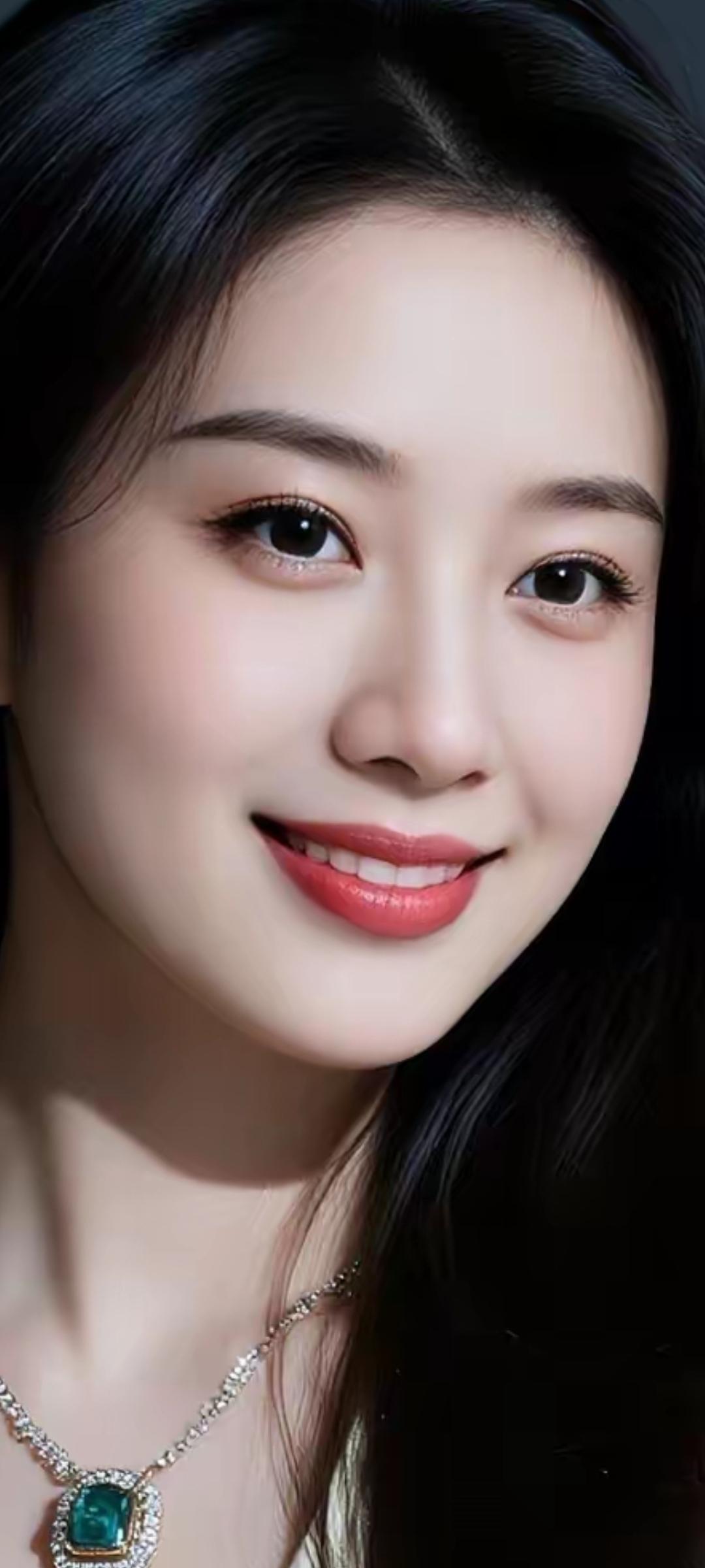 微笑如阳光般灿烂，绿宝石项链闪耀迷人！😊✨💎