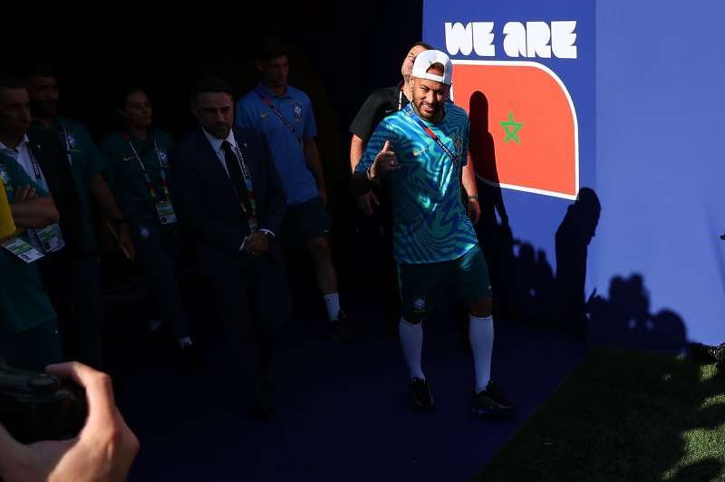 neymar 内马尔现场观战！巴西vs摩洛哥内马尔