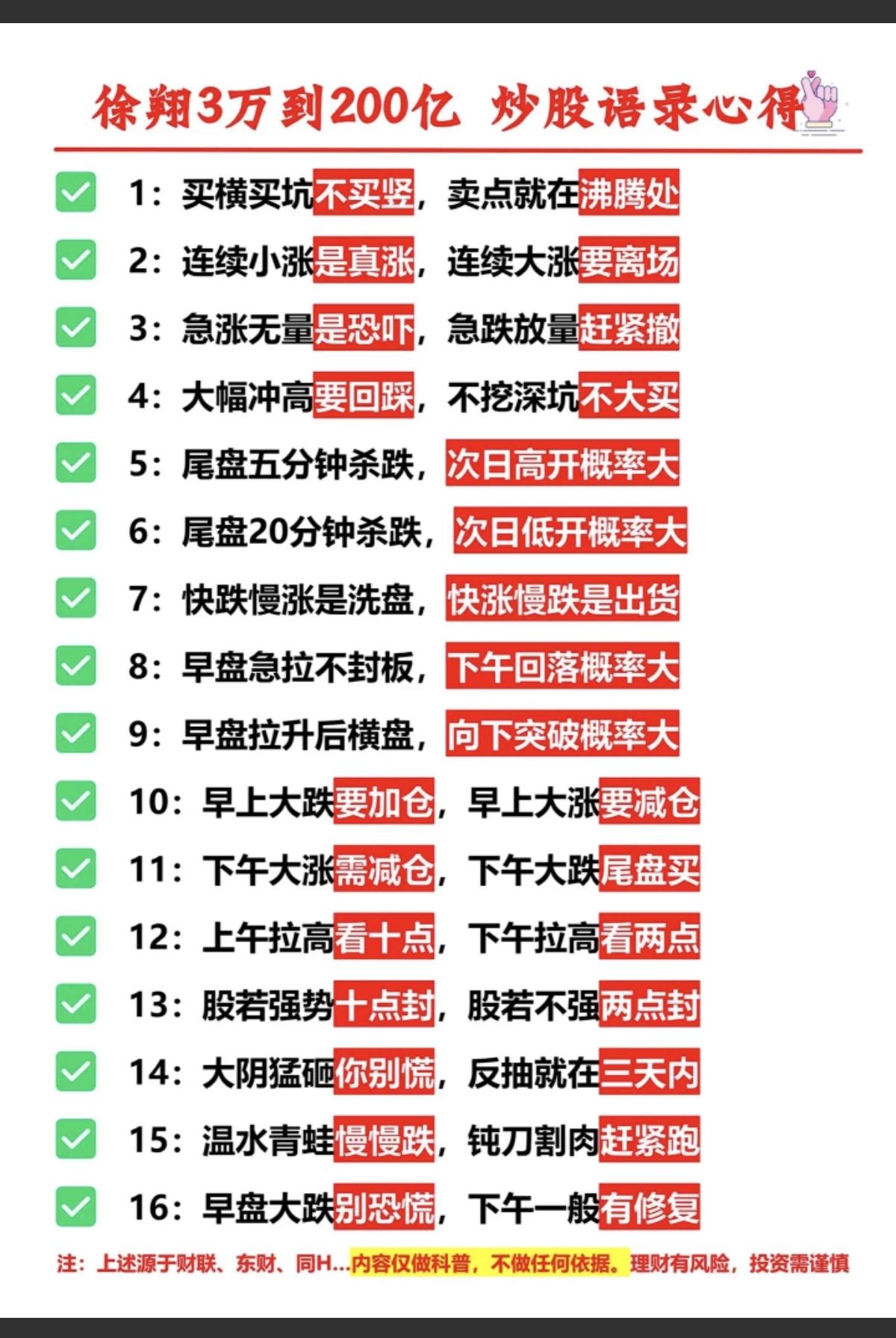 徐翔3万到200亿：炒股心得！

真正的大佬，操作手法，学习收藏：