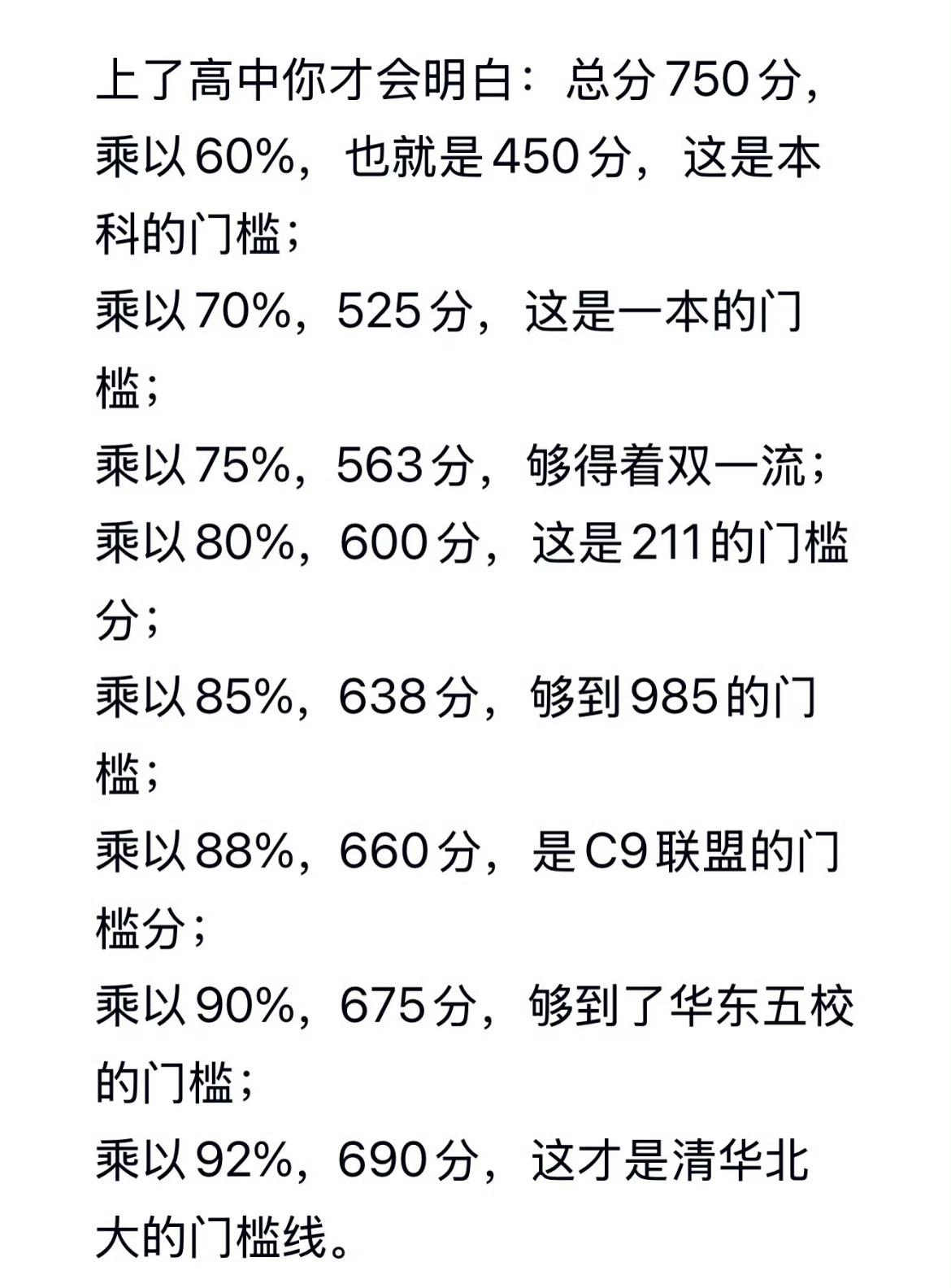上了高中才明白：