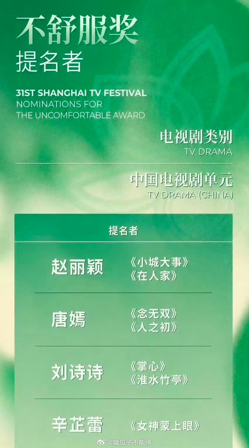 网友做的白玉兰不舒服名单