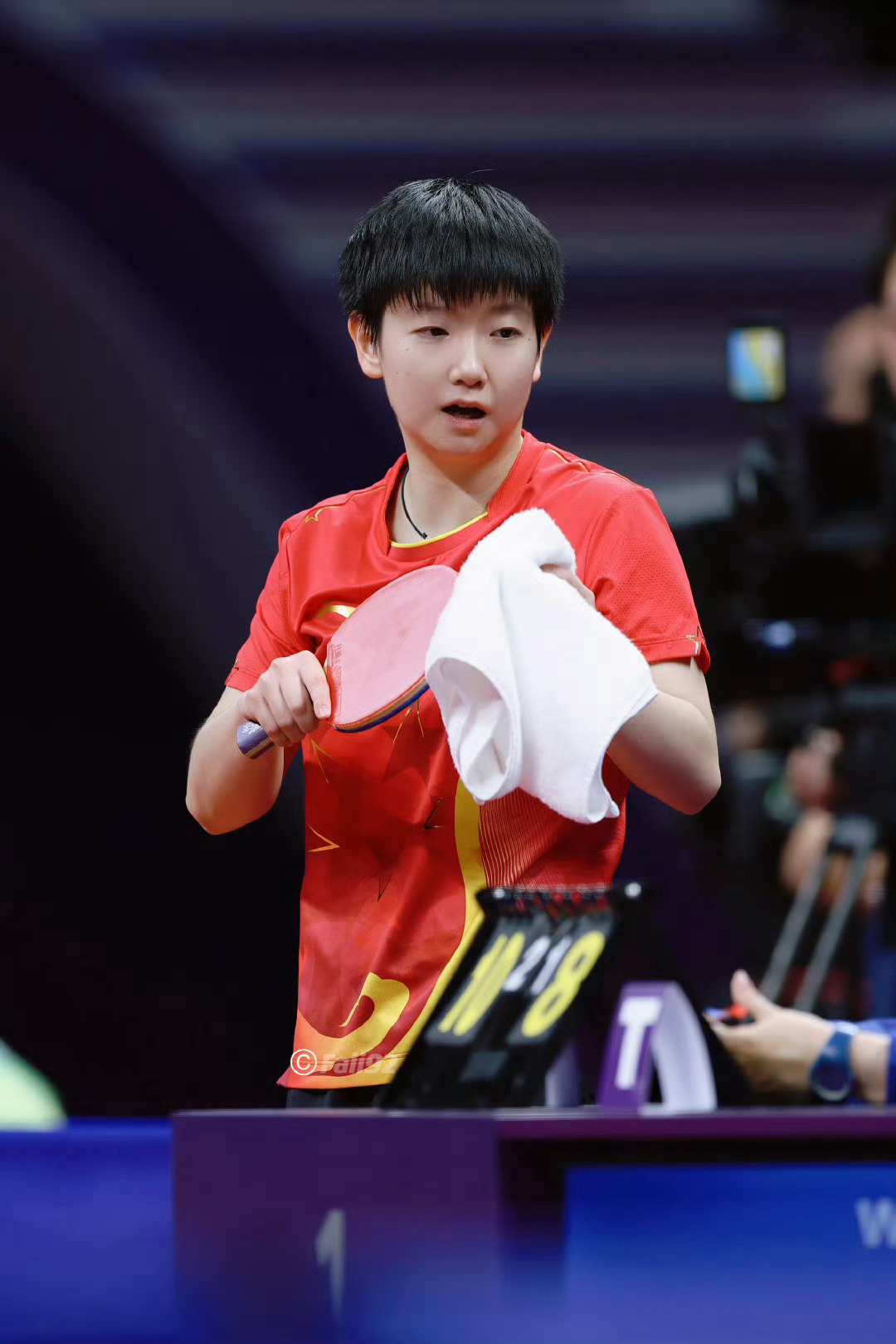 大满贯首场比赛、稳定发挥就好！加油加油#孙颖莎首战赛前训练# #WTT中国大满贯