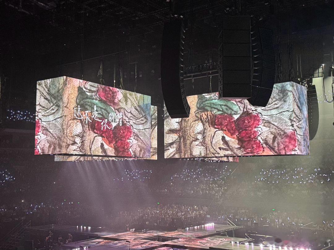 李宇春演唱会背景是张子枫的画 李宇春唱《Hey你没错》的时候，歌声是坚韧的，身后