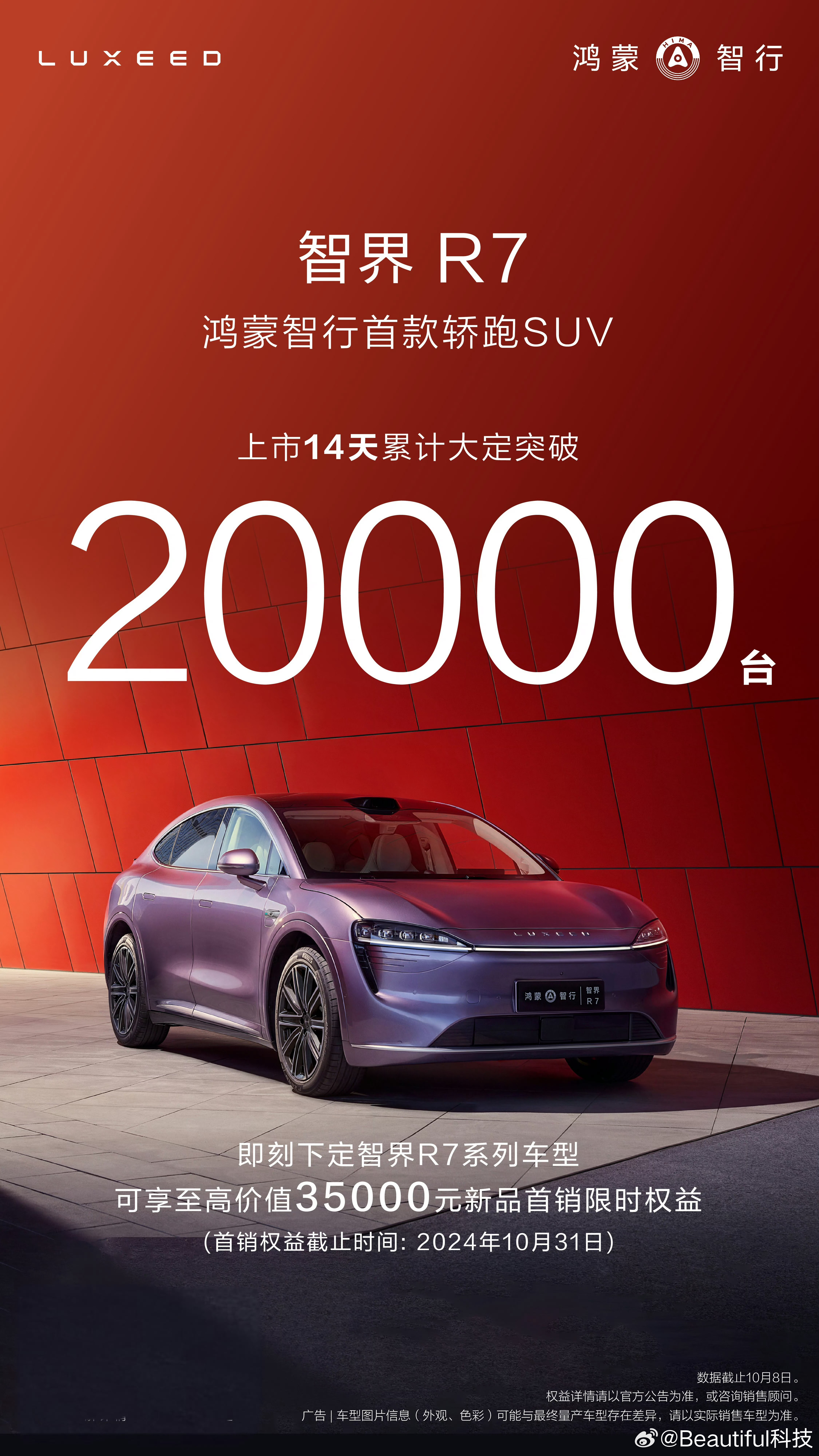 #智界R7大定突破2万台#成了！[good][good] ​​​