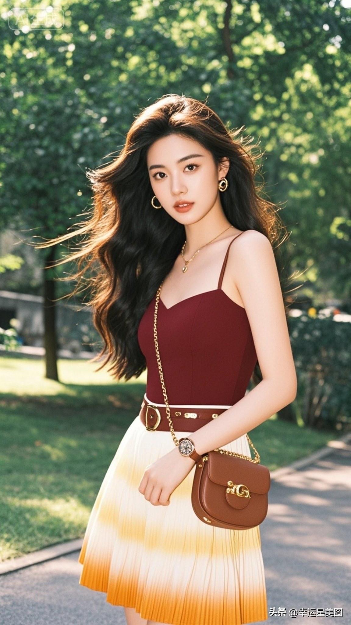 夏日穿搭指南：复古红衬衫+黄色百褶裙，甜美又时尚！🌸👗💃