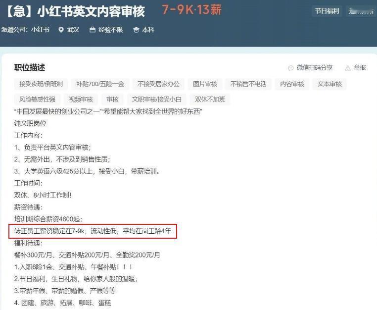 小红书赢麻了！连夜招聘英文内容审核员！要我说啊！现在中文超级社交App中，小红书