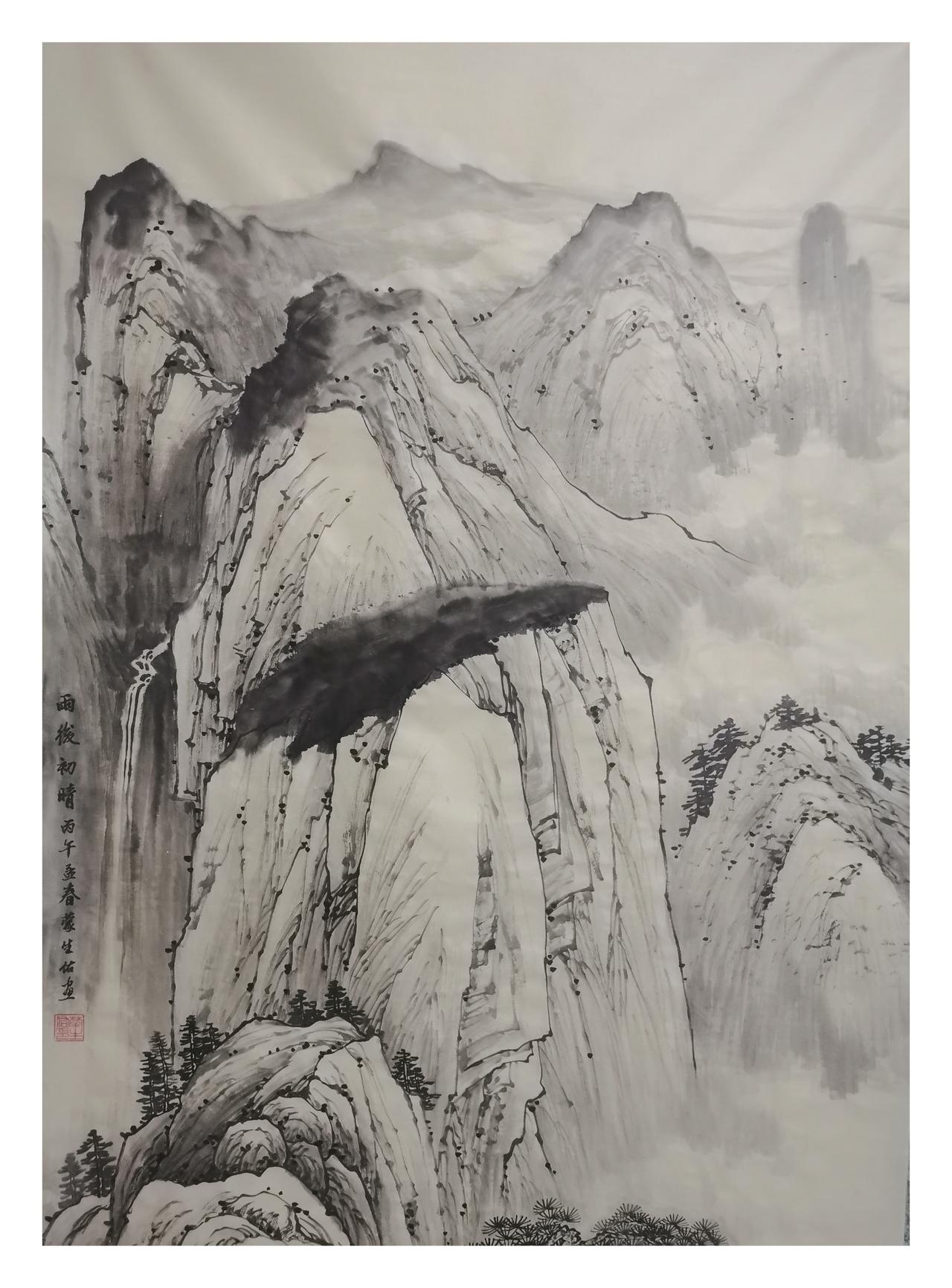 中国山水画原创作品欣赏：传统水墨山水画
尺寸：四尺仿古水墨山水画
适合客厅或书房