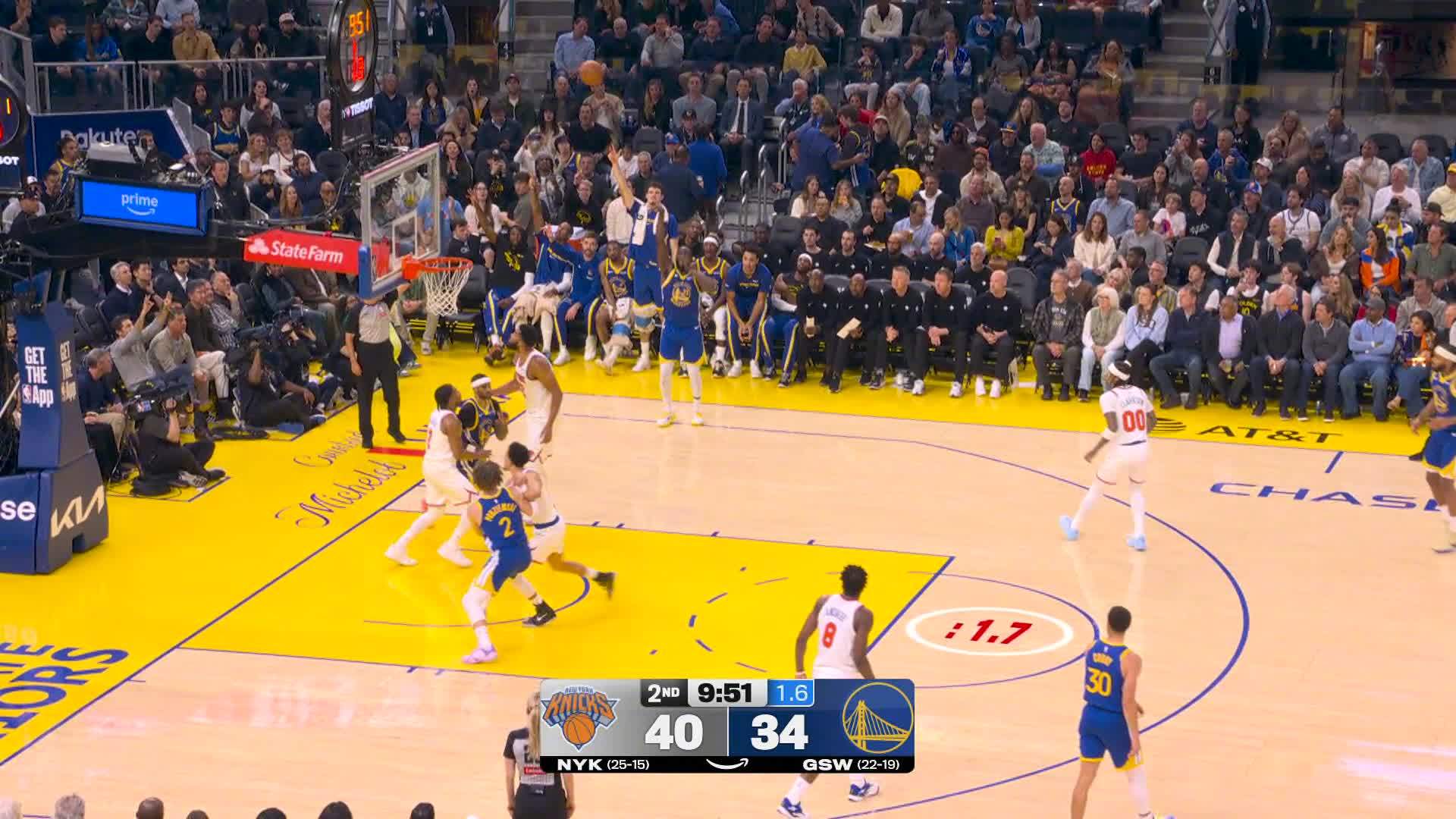 格林底角三分👌尼克斯vs勇士