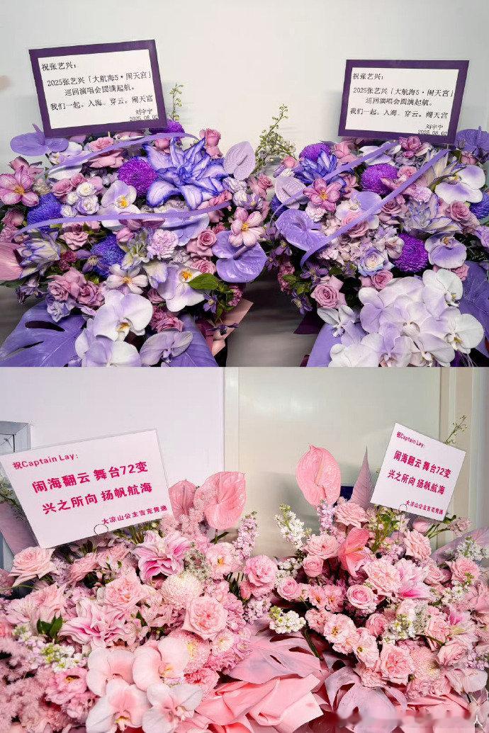 张艺兴跨越山海而来的祝福刘宇宁送张艺兴演唱会花篮  暖心祝福！刘宇宁为张艺兴演唱