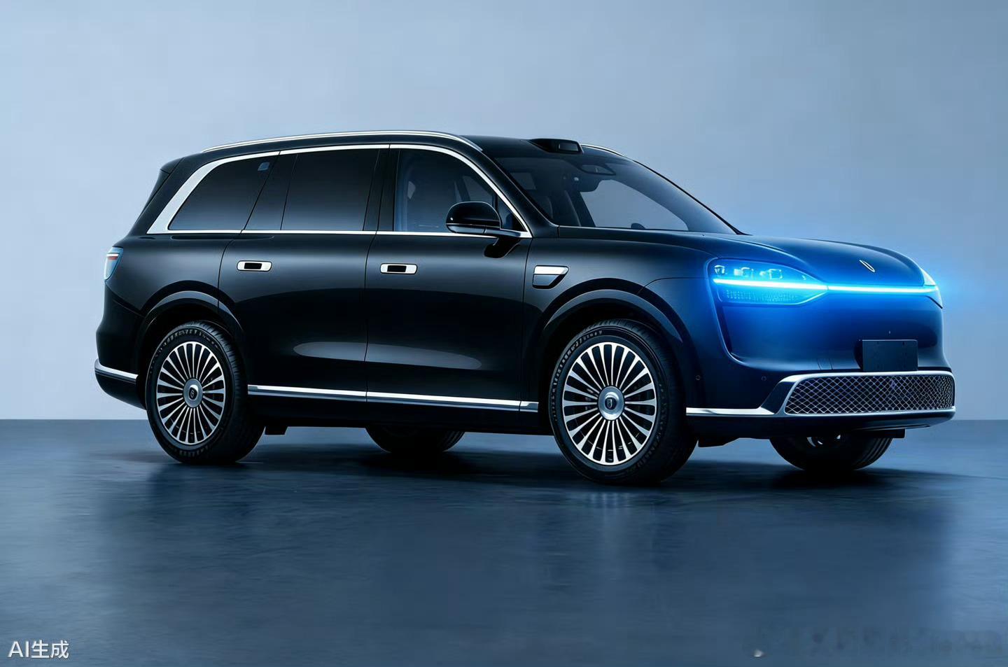 前两天有人拍到新款问界M9的蓝灯状态，让AI的操作了一下，很接近。实车的我只能说