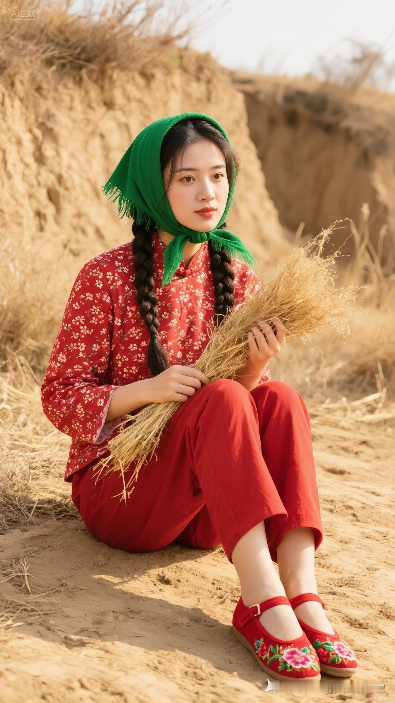 田园少女与麦田的浪漫邂逅🌾💚