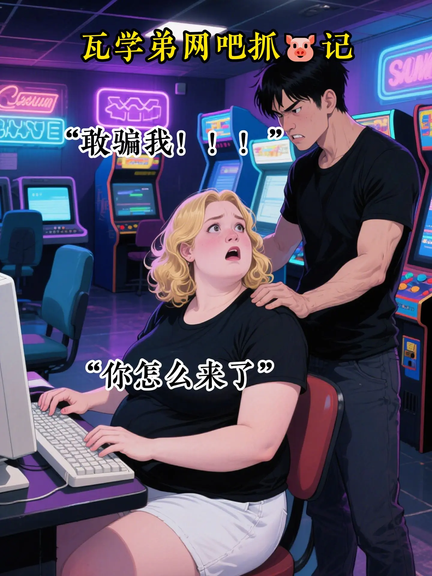 “瓦学弟网吧抓🐷”！网恋须警慎啊。