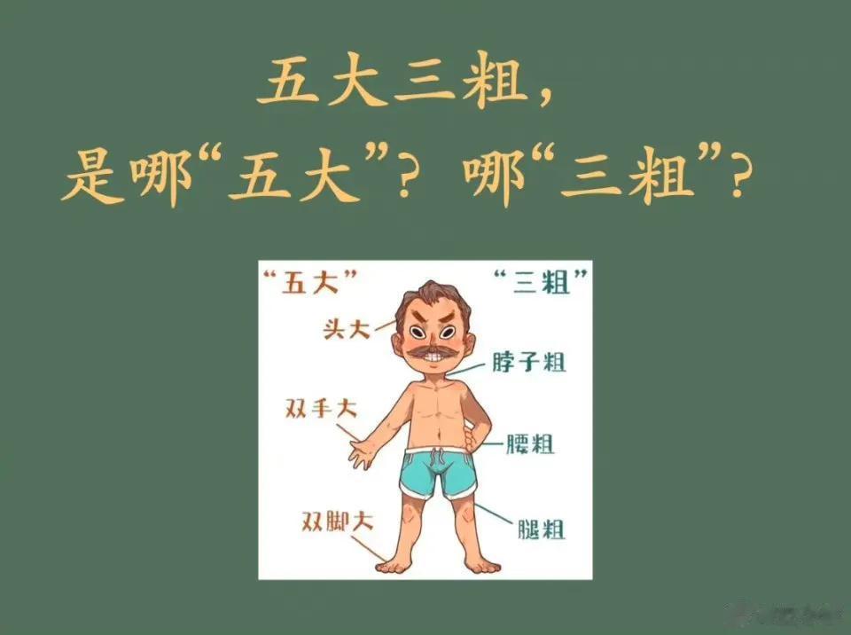五大三粗是哪五大？哪三粗？答案不唯一

七情六欲是指哪七情，哪六欲？
